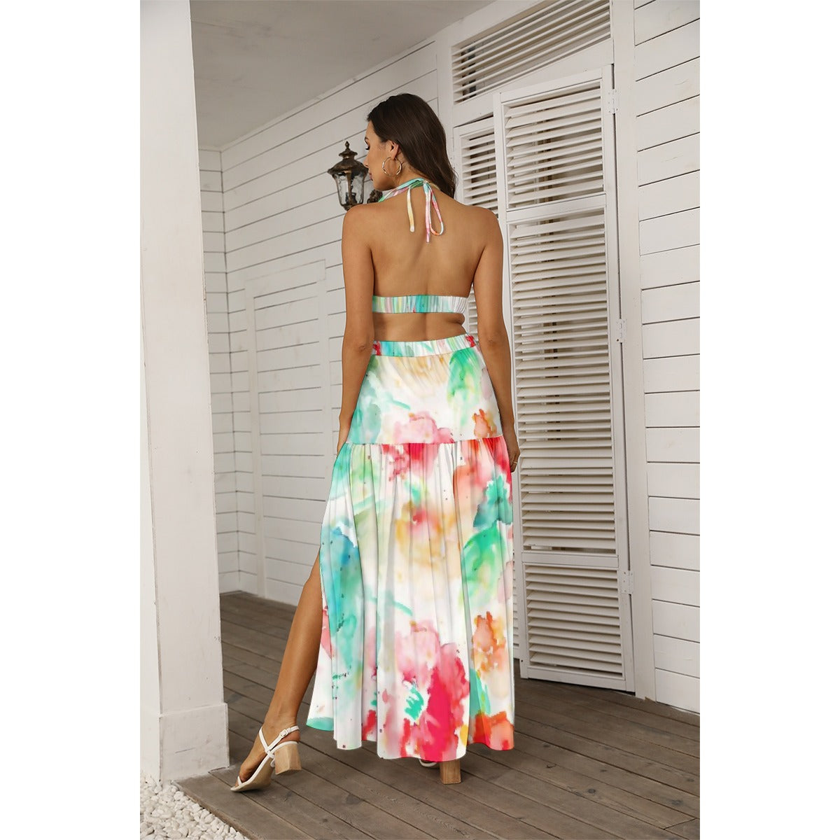 All-Over Print Women's Tie Back Wrap Dress