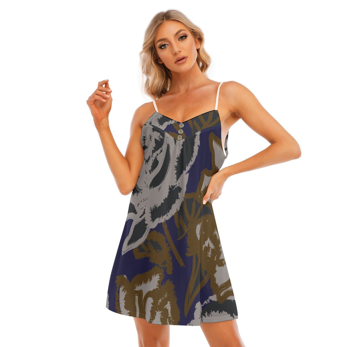 All-Over Print Women's V-neck Cami Dress