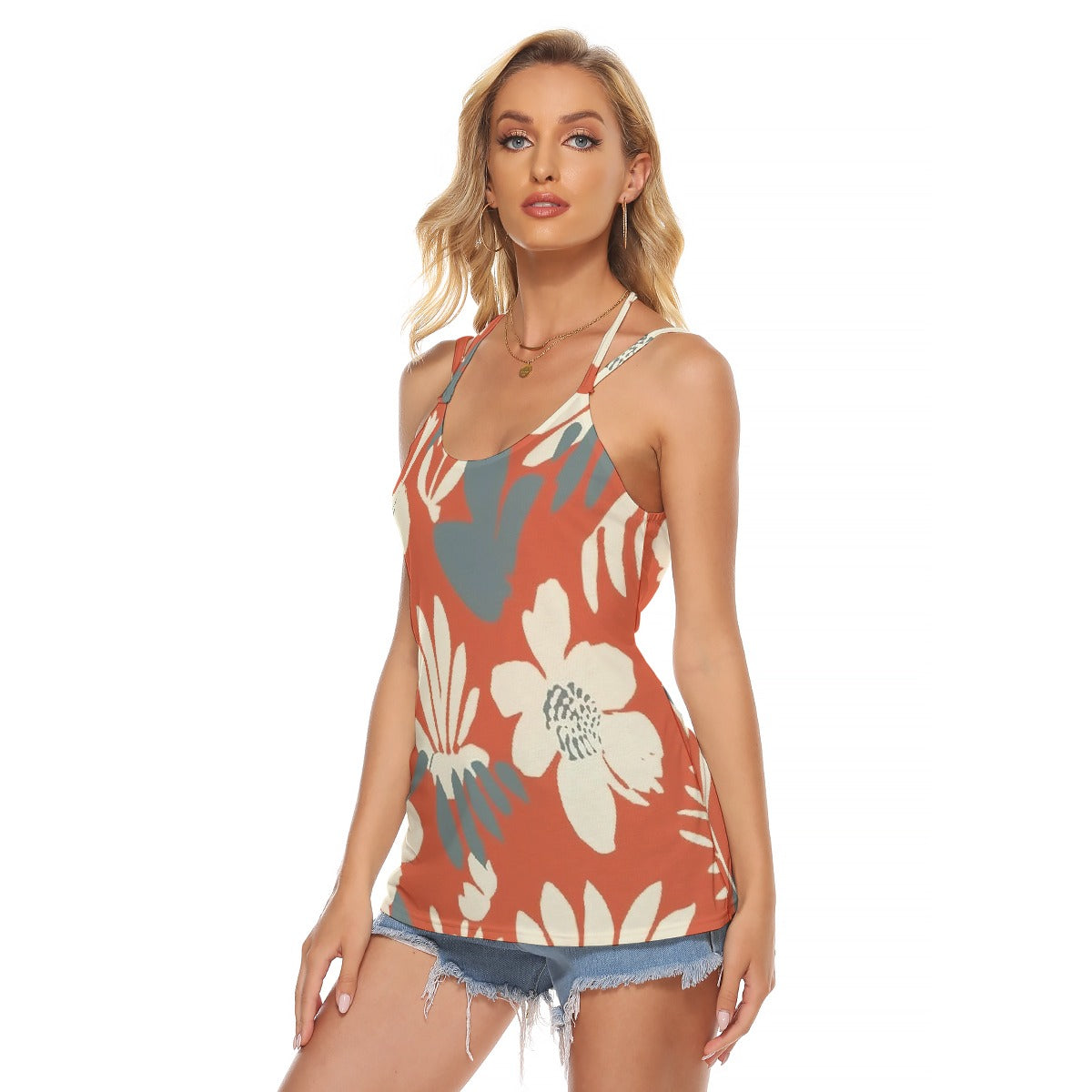 All-Over Print Women's Halter Top With Backless