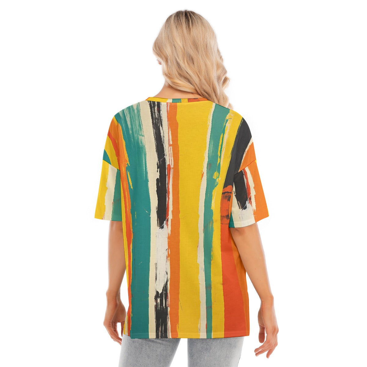All-Over Print Women's Short Sleeves T-shirt With Hem Split