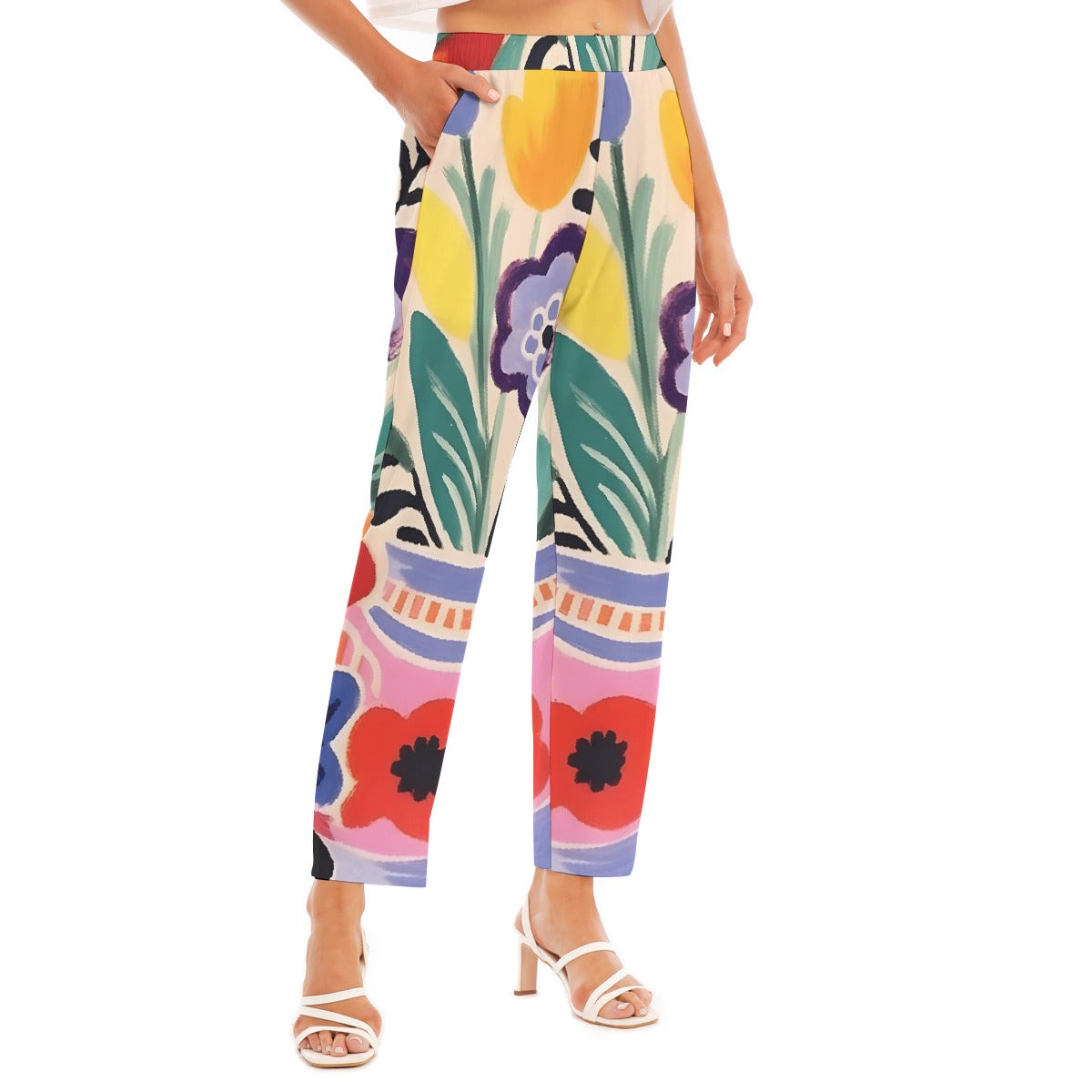 All-Over Print Women's Loose Straight-leg Pants