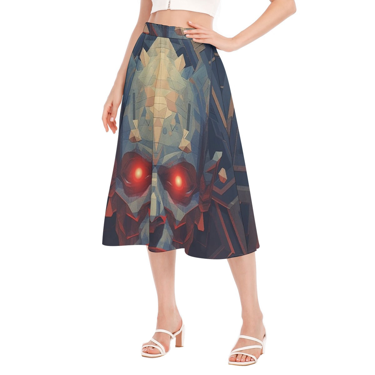 All-Over Print Women's Long Section Chiffon Skirt