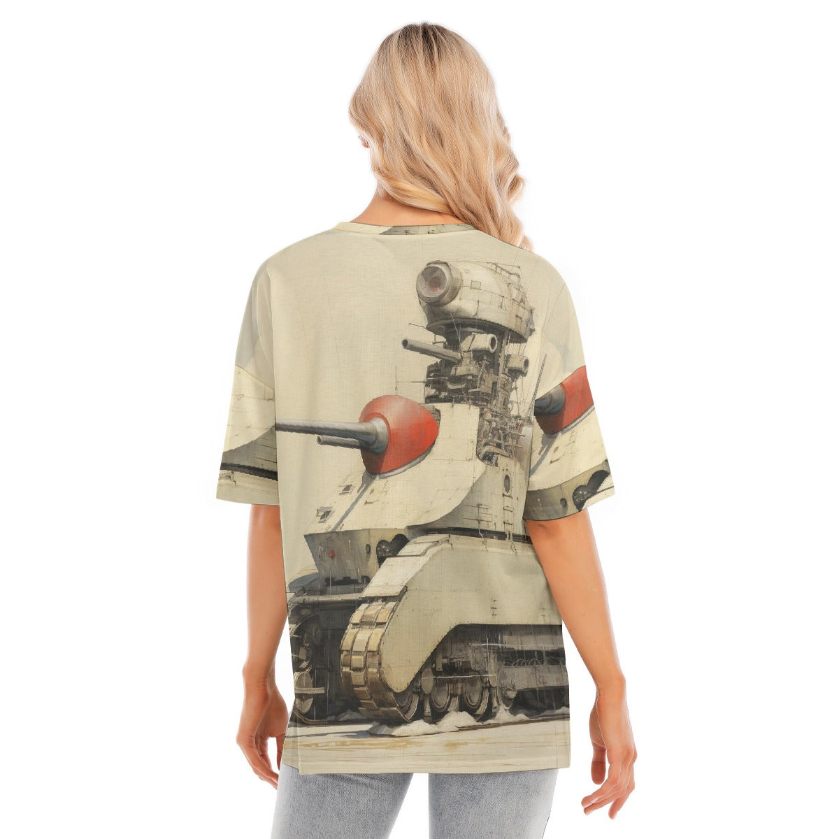 All-Over Print Women's Short Sleeves T-shirt With Hem Split