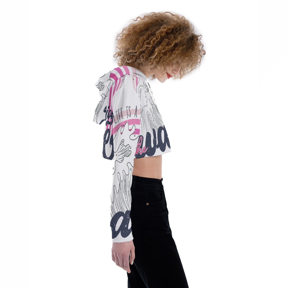 All-Over Print Women's Crop Top Hoodie