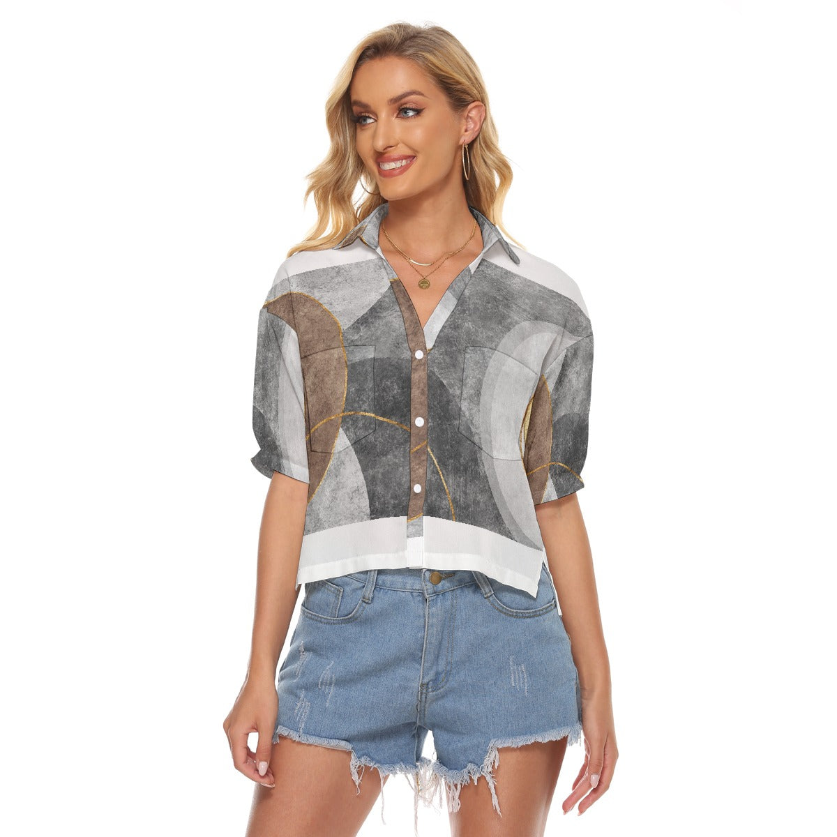 All-Over Print Women's V-neck Shirts