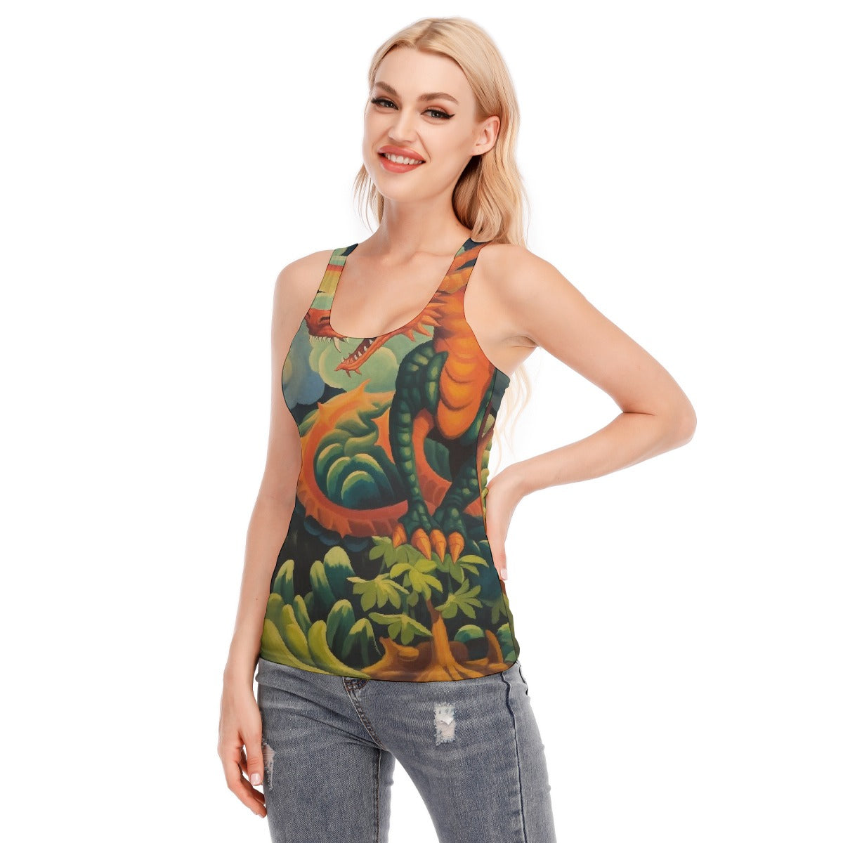 All-Over Print Women's Racer Vest | 190GSM Cotton