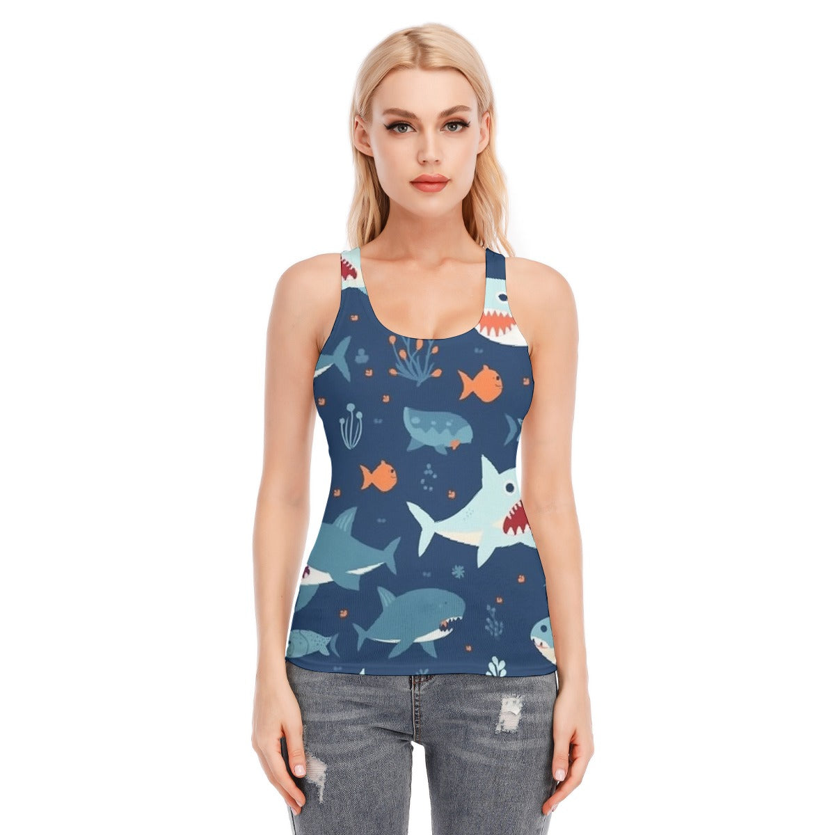 All-Over Print Women's Racer Vest | 190GSM Cotton