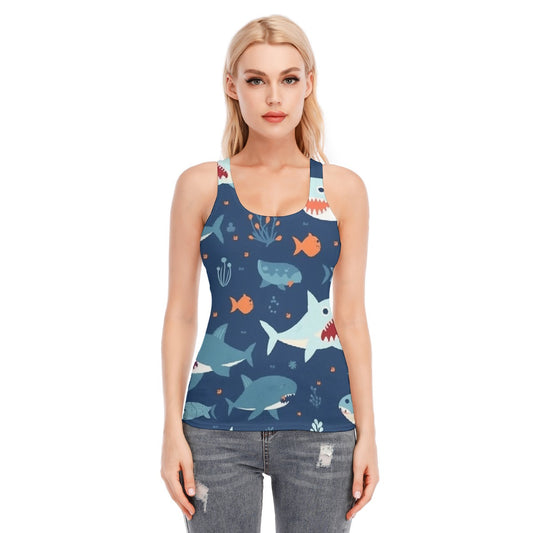 All-Over Print Women's Racer Vest | 190GSM Cotton