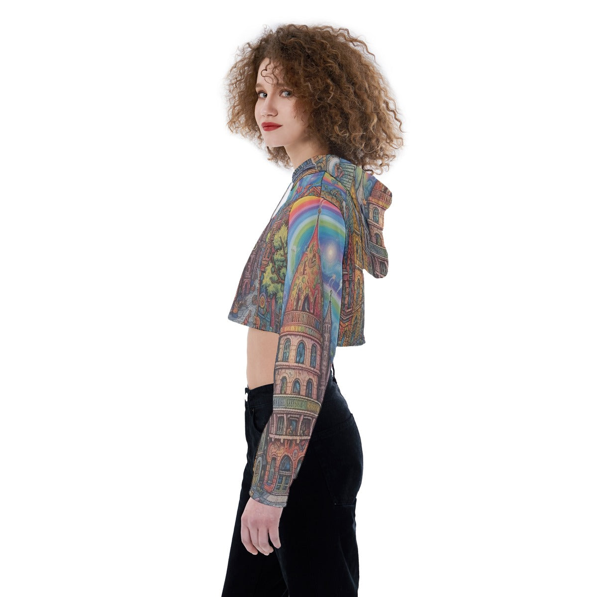 All-Over Print Women's Crop Top Hoodie