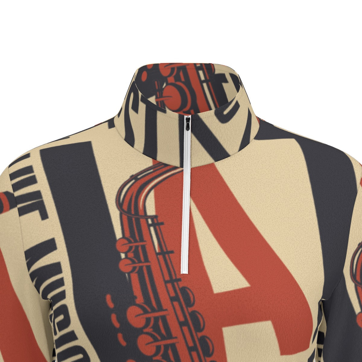 All-Over Print Women's Sports Collar Jersey With Long Sleeve