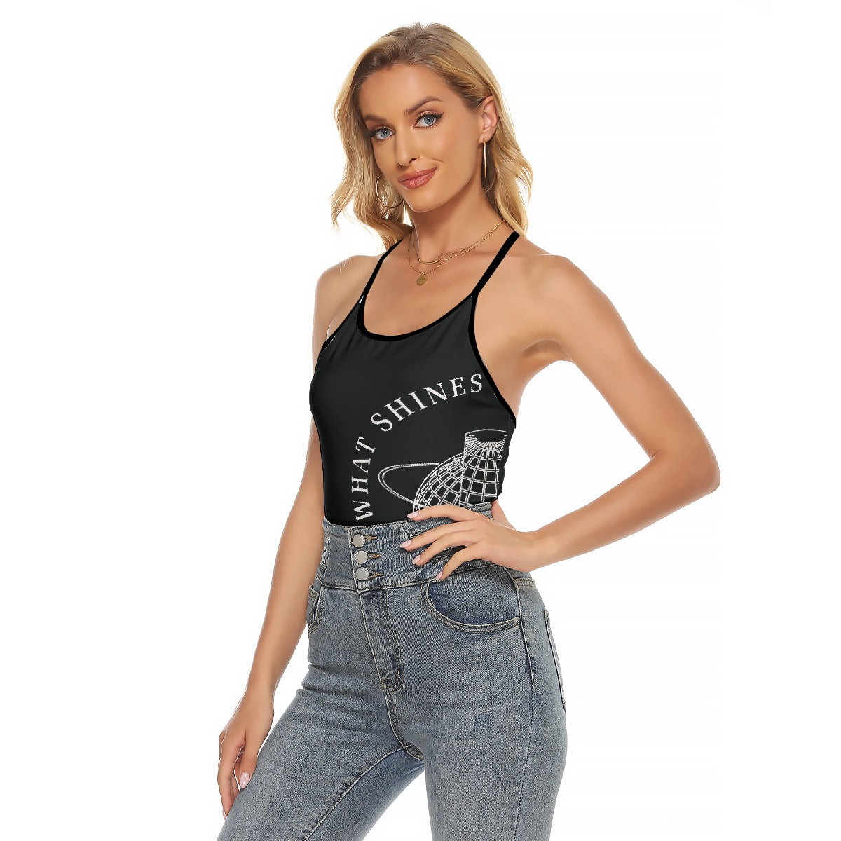 All-Over Print Women's Criss-Cross Open Back Tank Top