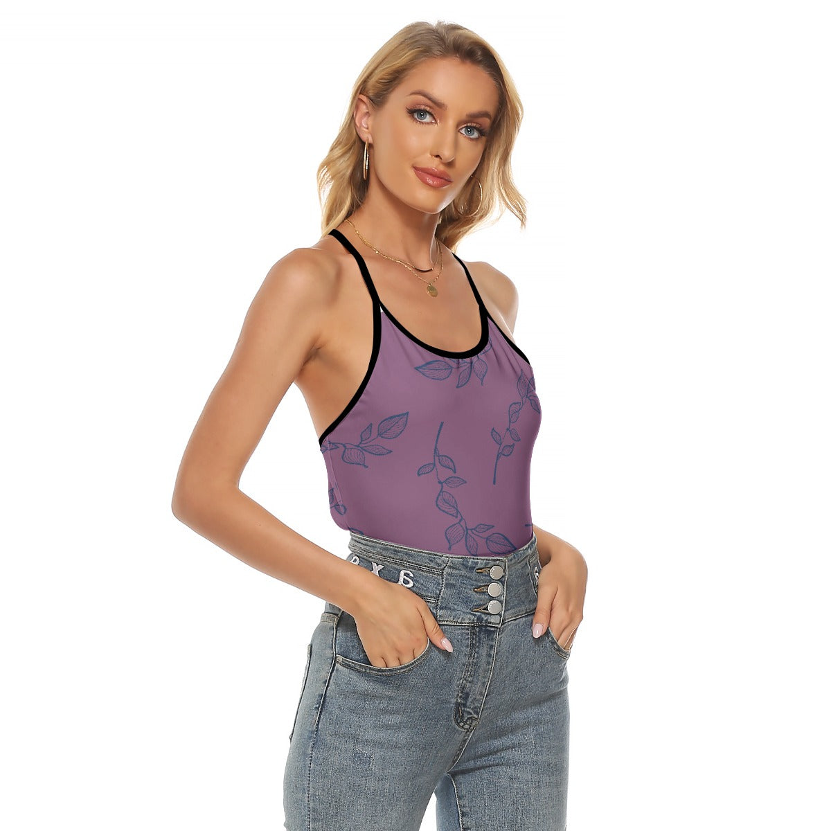 All-Over Print Women's Criss-Cross Open Back Tank Top