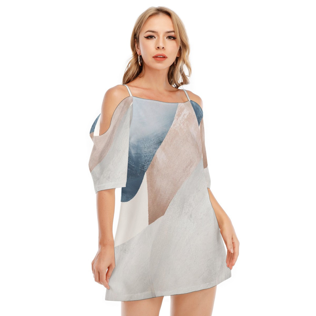 All-Over Print Women's Off-shoulder Cami Dress