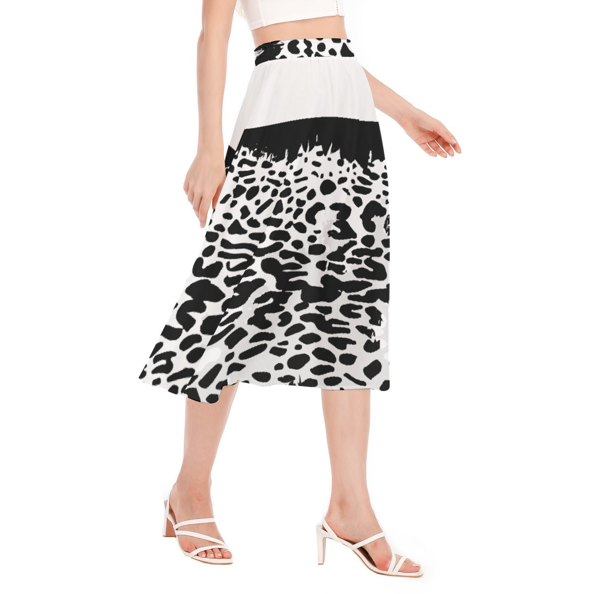 All-Over Print Women's Long Section Chiffon Skirt