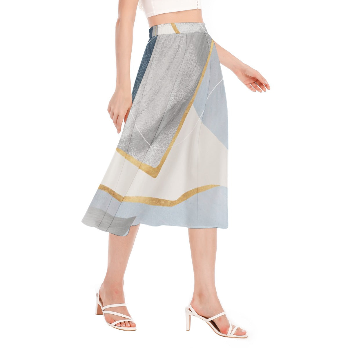 All-Over Print Women's Long Section Chiffon Skirt