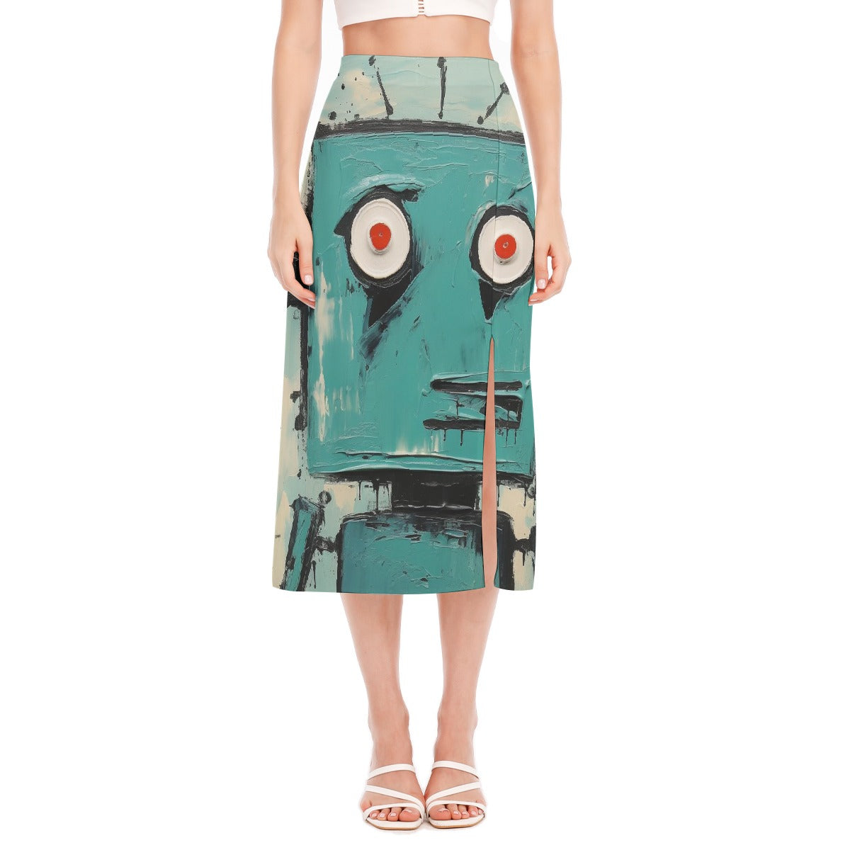 All-Over Print Women's High Slit Long Skirt