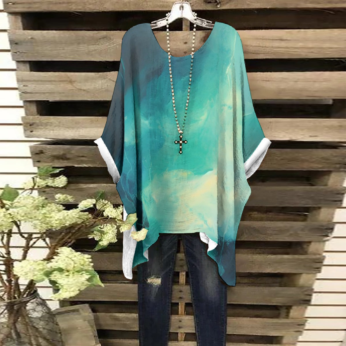 All-Over Print Women's Bat Sleeve Shirt