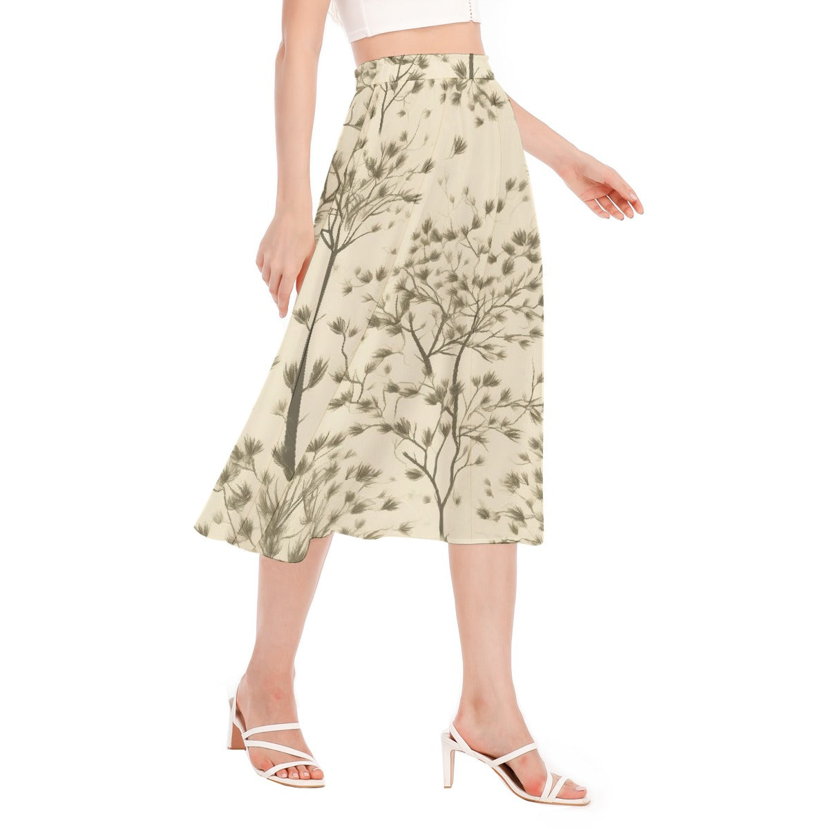 All-Over Print Women's Long Section Chiffon Skirt