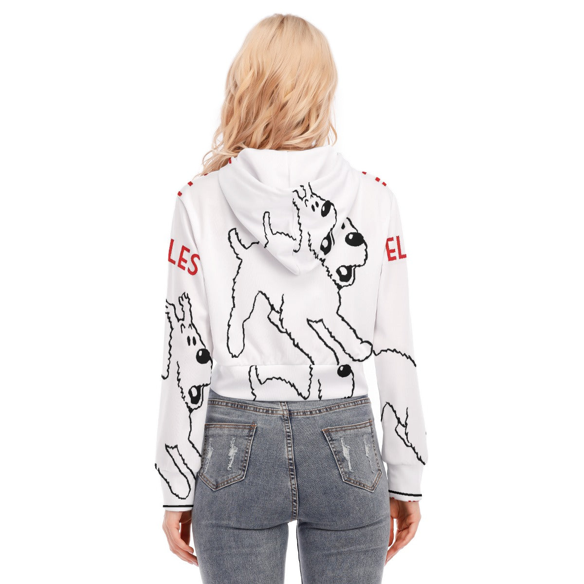 All-Over Print Women's Crop Top Hoodie With Zipper Closure