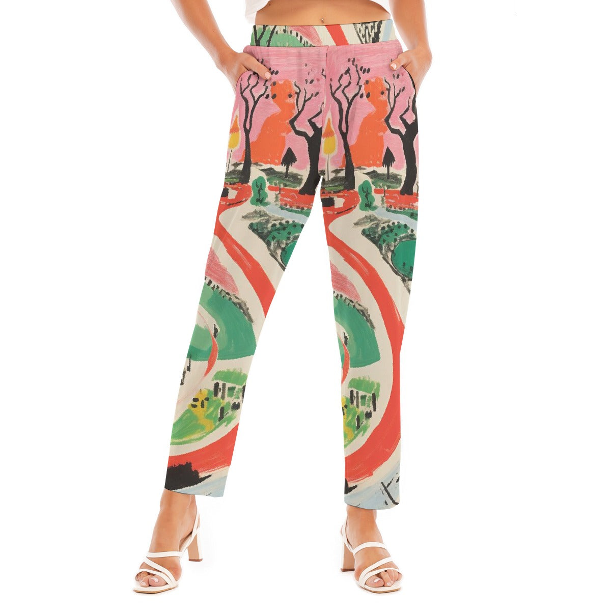 All-Over Print Women's Loose Straight-leg Pants