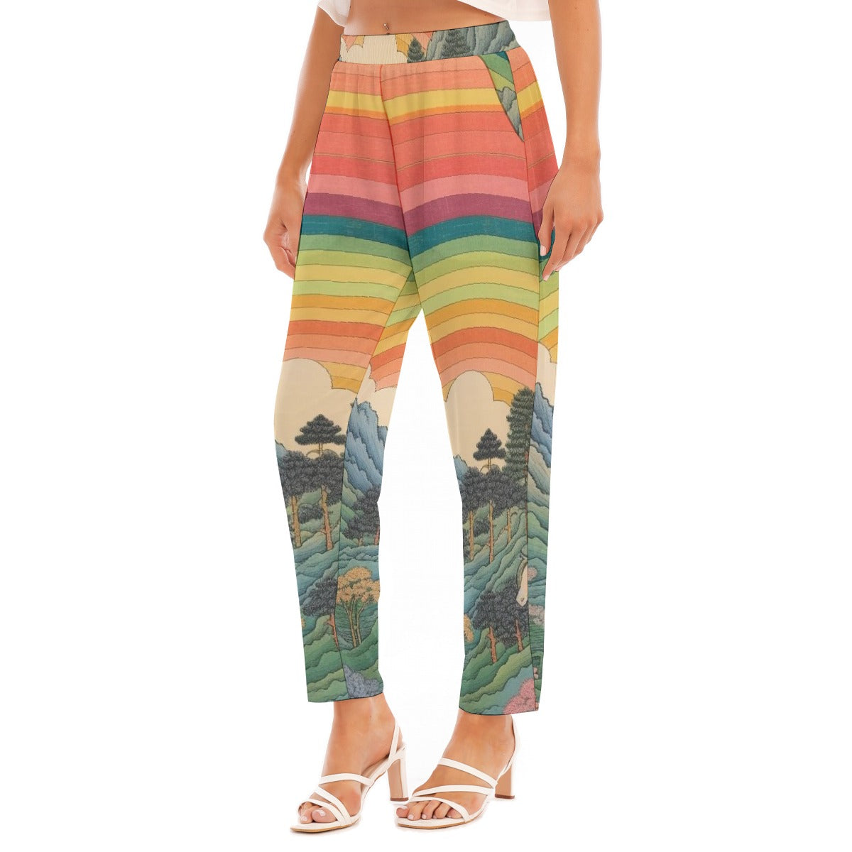 All-Over Print Women's Loose Straight-leg Pants