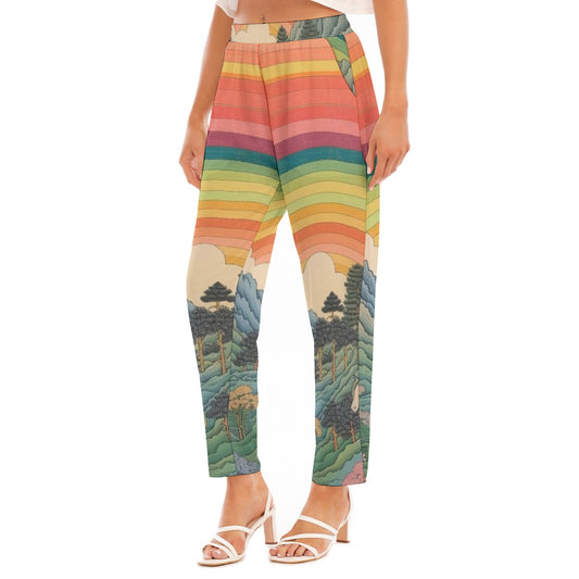 All-Over Print Women's Loose Straight-leg Pants