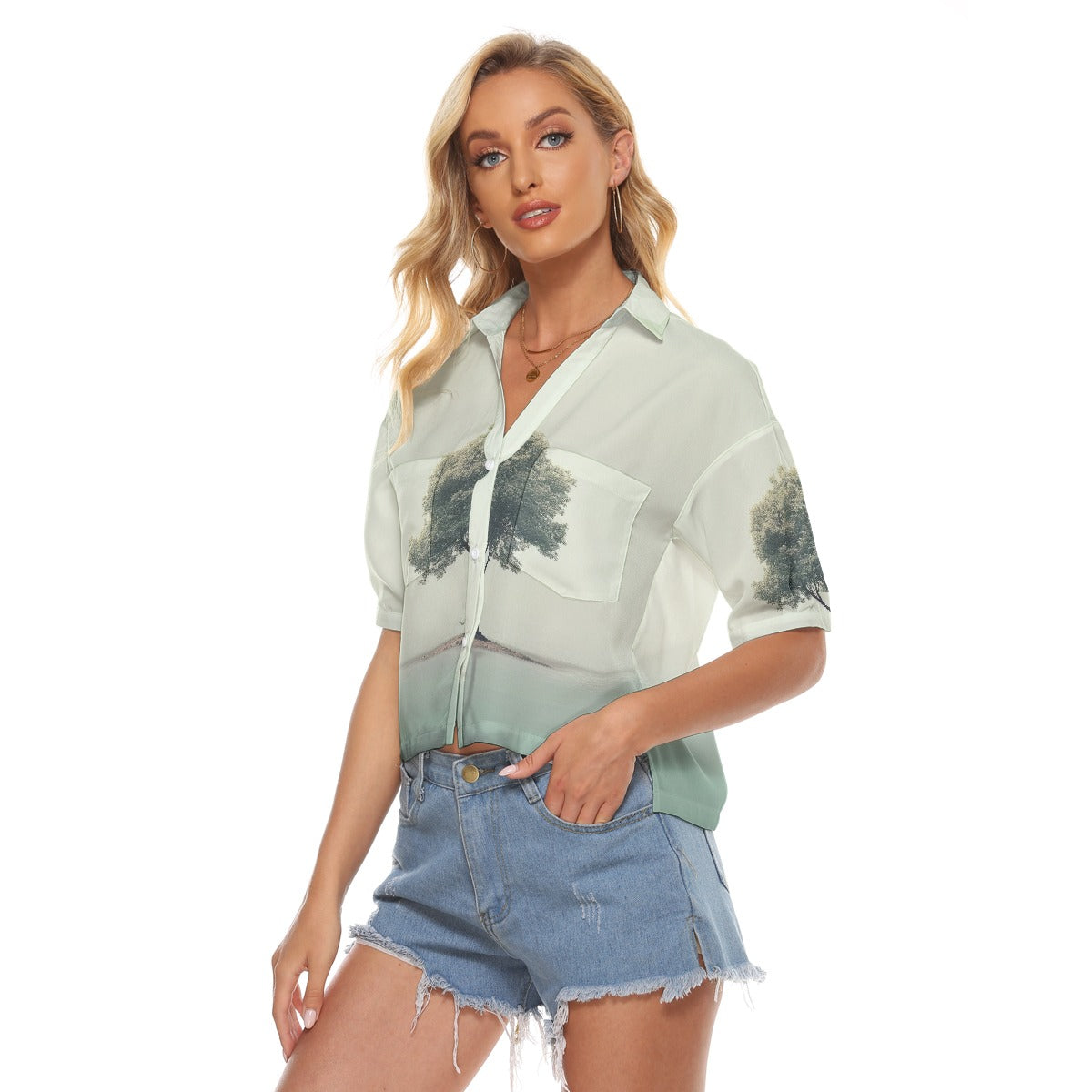 All-Over Print Women's V-neck Shirts
