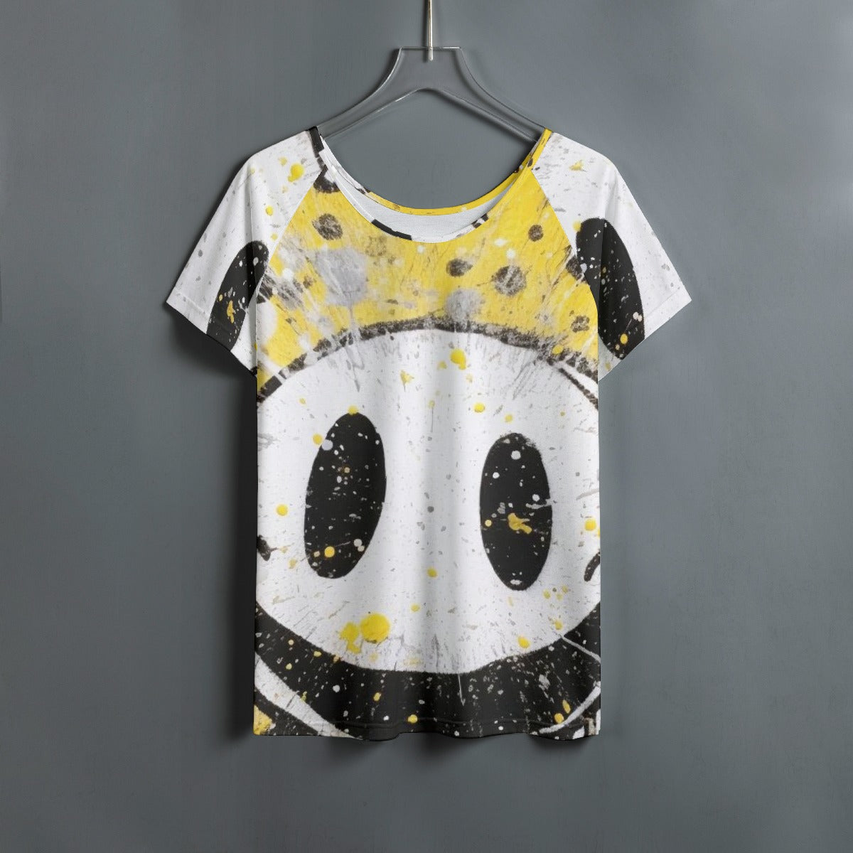 All-Over Print Women's Round Neck T-shirt With Raglan Sleeve