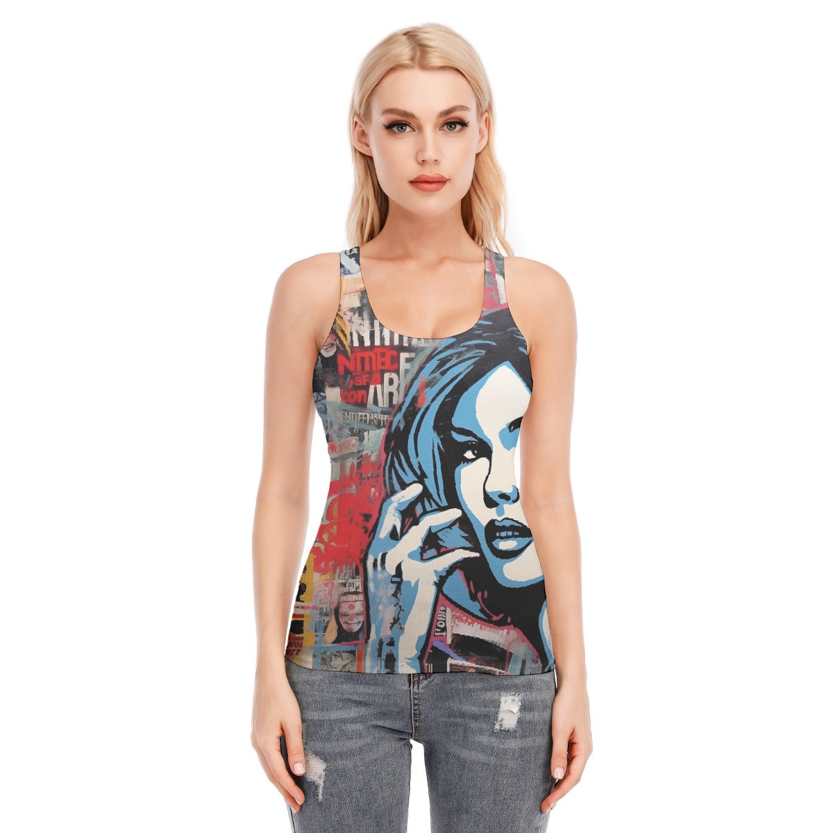 All-Over Print Women's Racer Vest | 190GSM Cotton