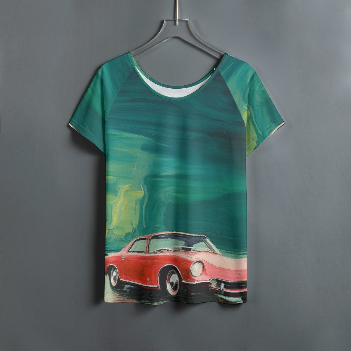 All-Over Print Women's Round Neck T-shirt With Raglan Sleeve
