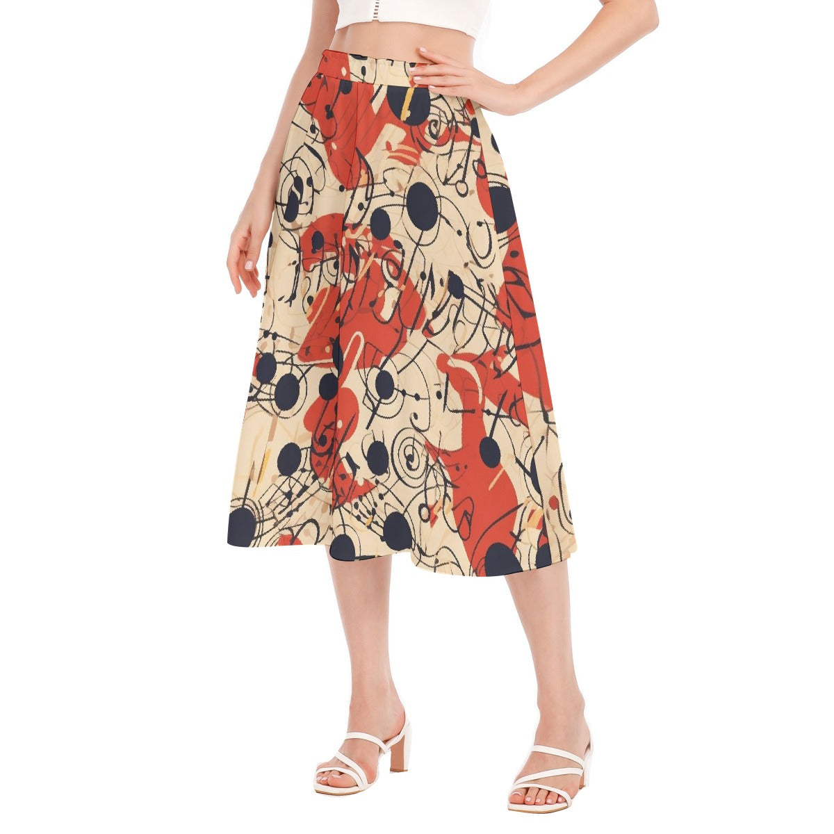 All-Over Print Women's Long Section Chiffon Skirt