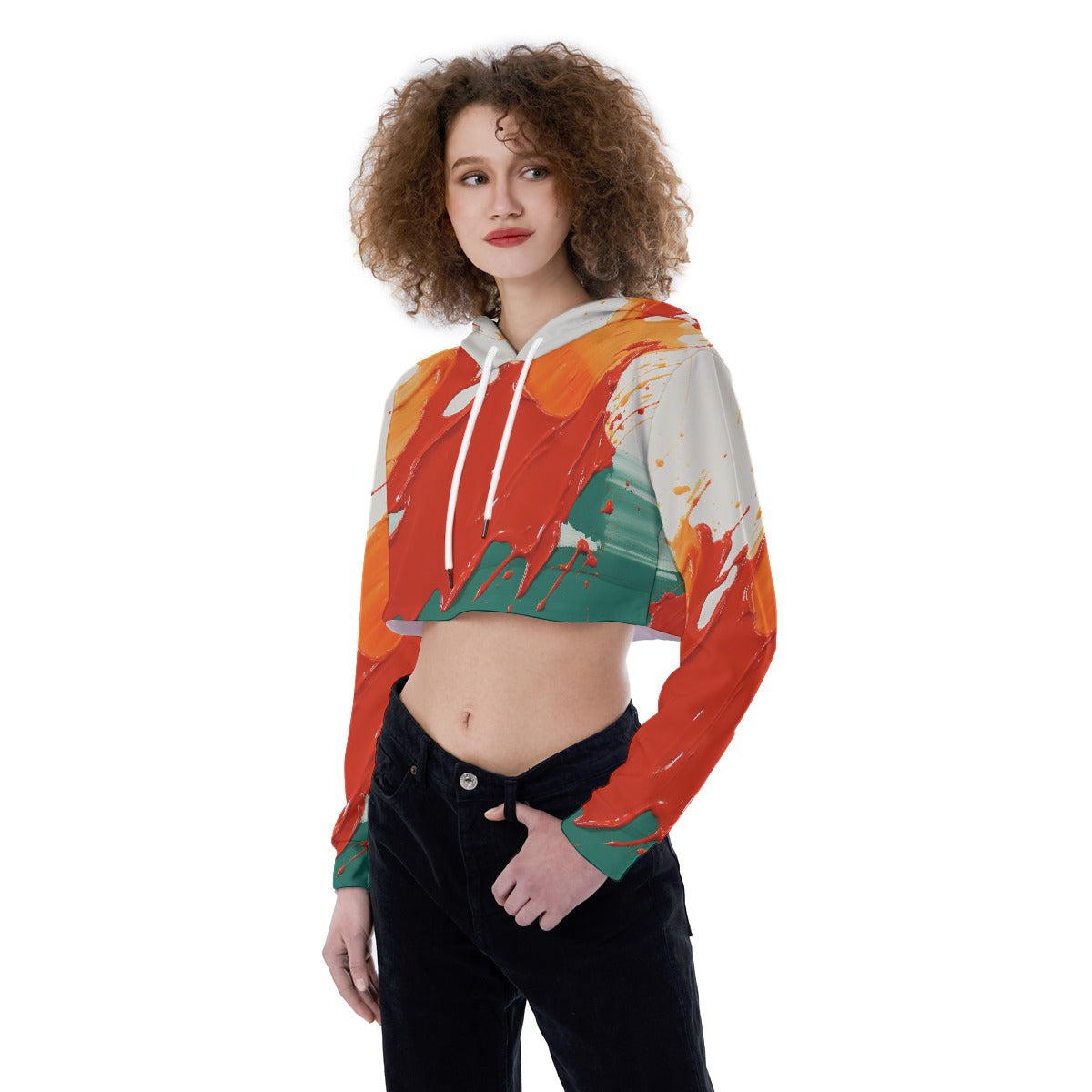 All-Over Print Women's Crop Top Hoodie