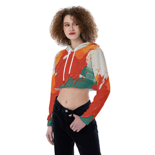 All-Over Print Women's Crop Top Hoodie