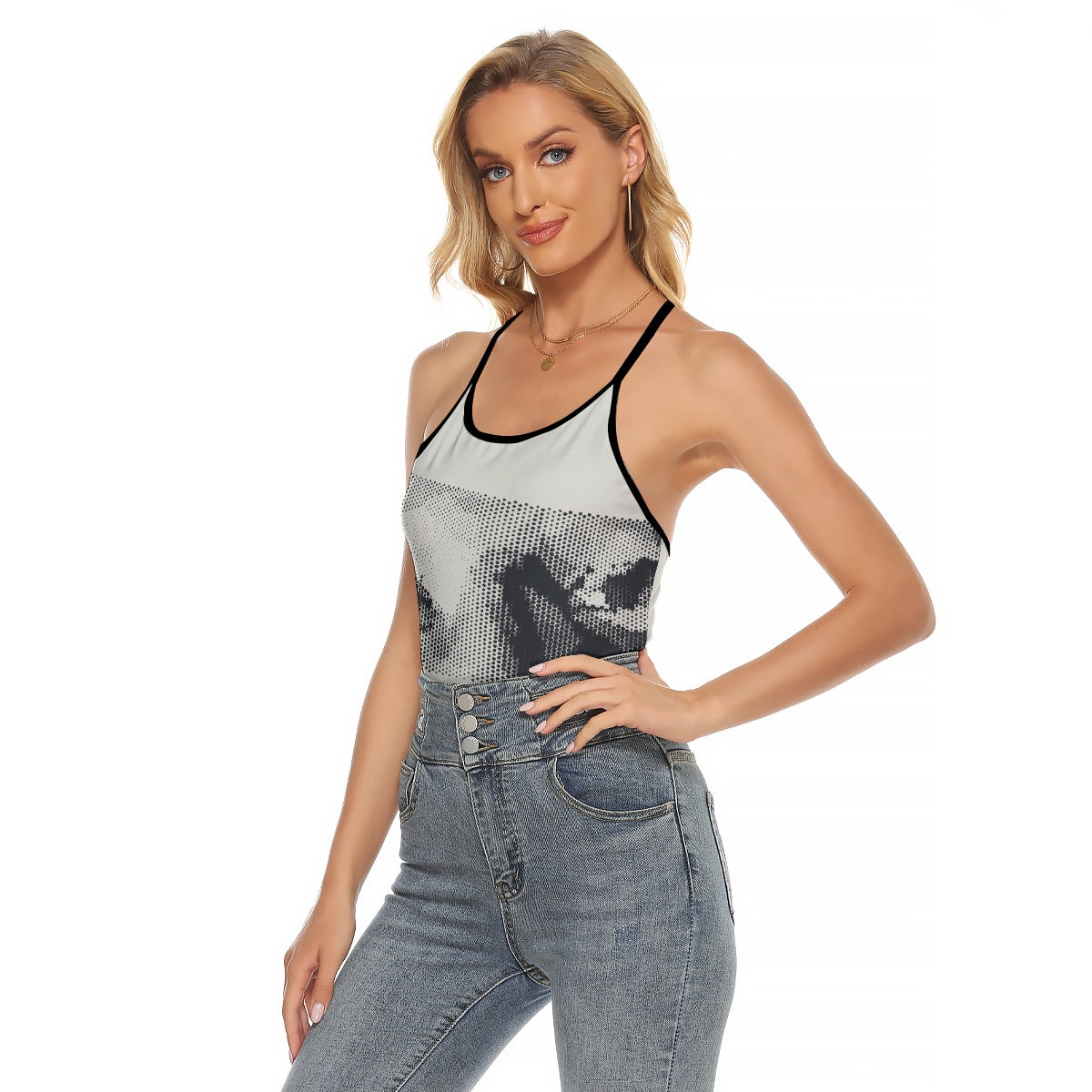 All-Over Print Women's Criss-Cross Open Back Tank Top