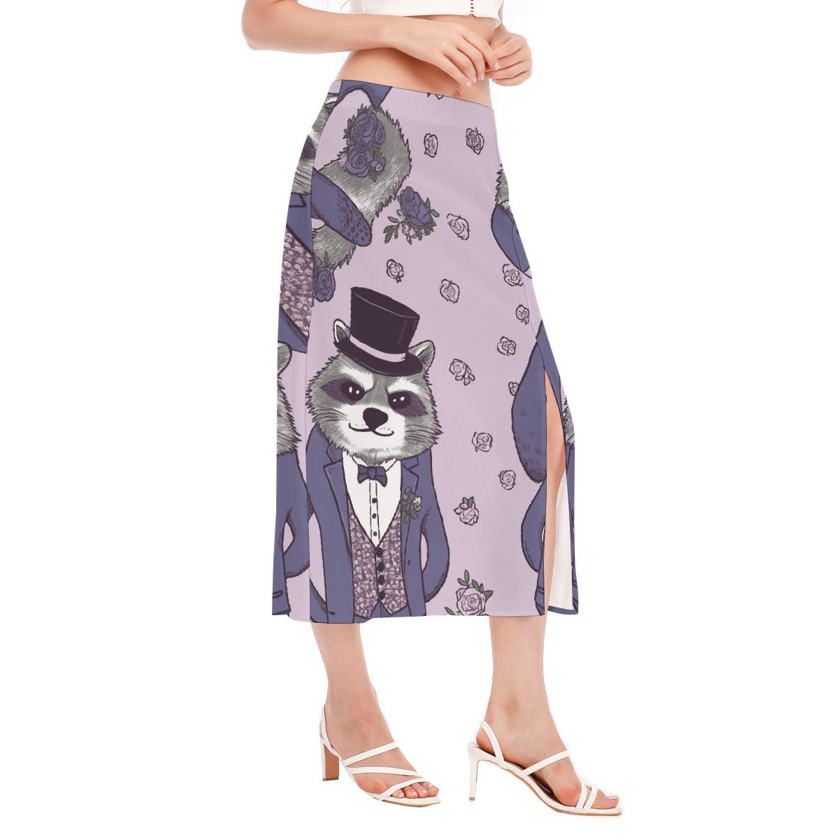 All-Over Print Women's High Slit Long Skirt