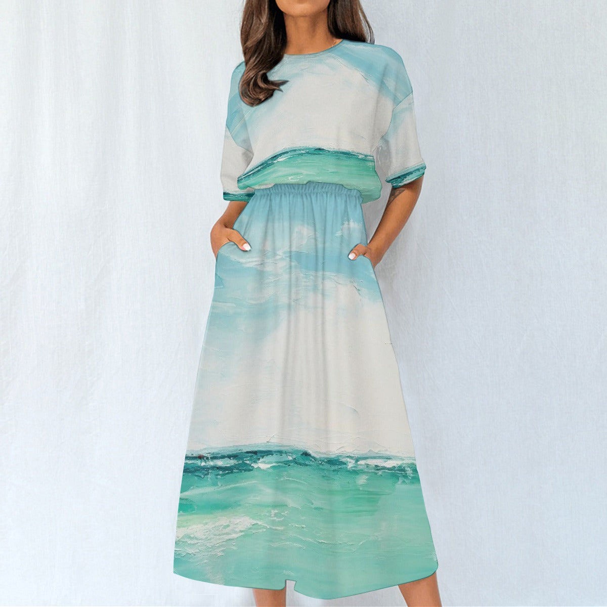 All-Over Print Women's Elastic Waist Dress