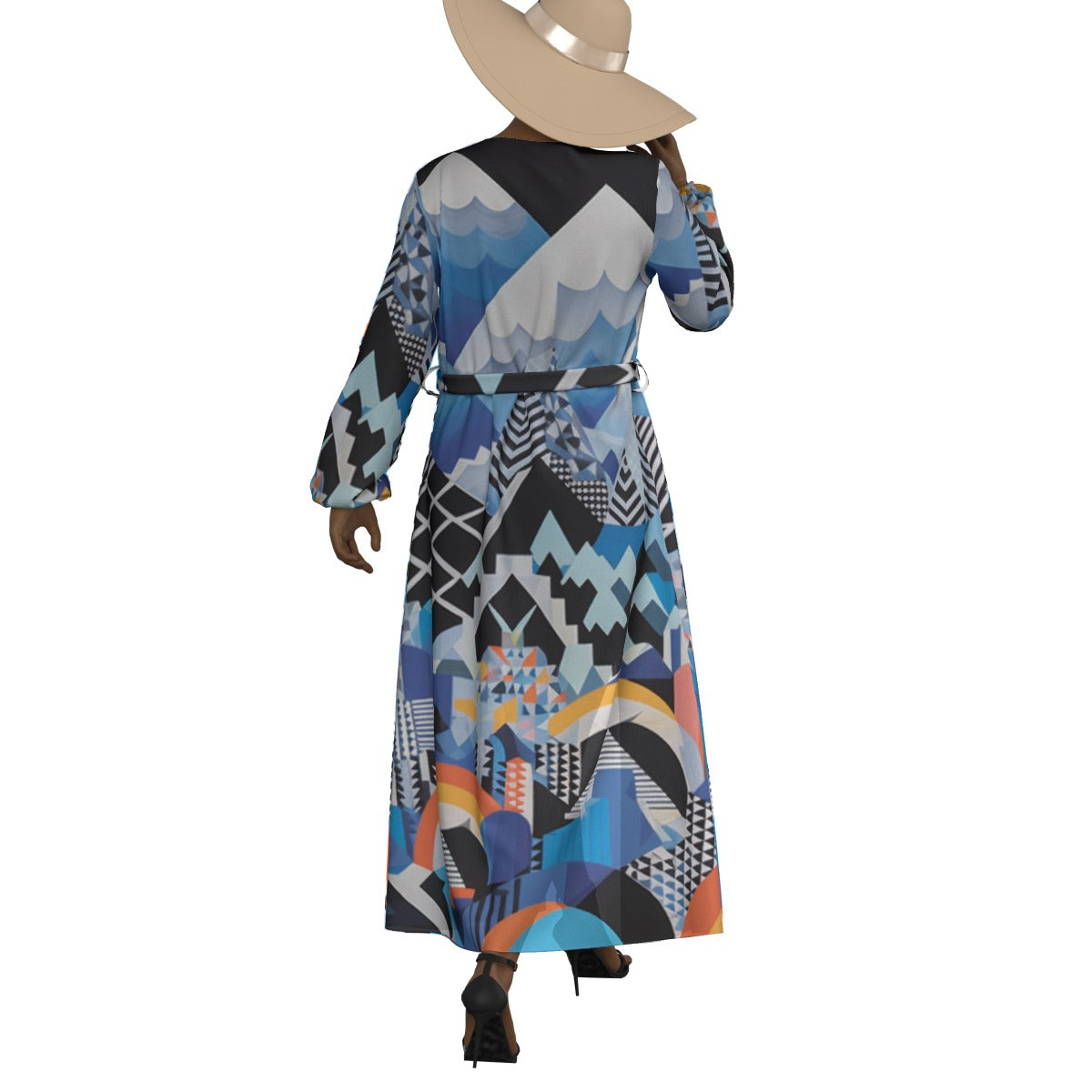 All-Over Print Women's Lace-up Chiffon Robe