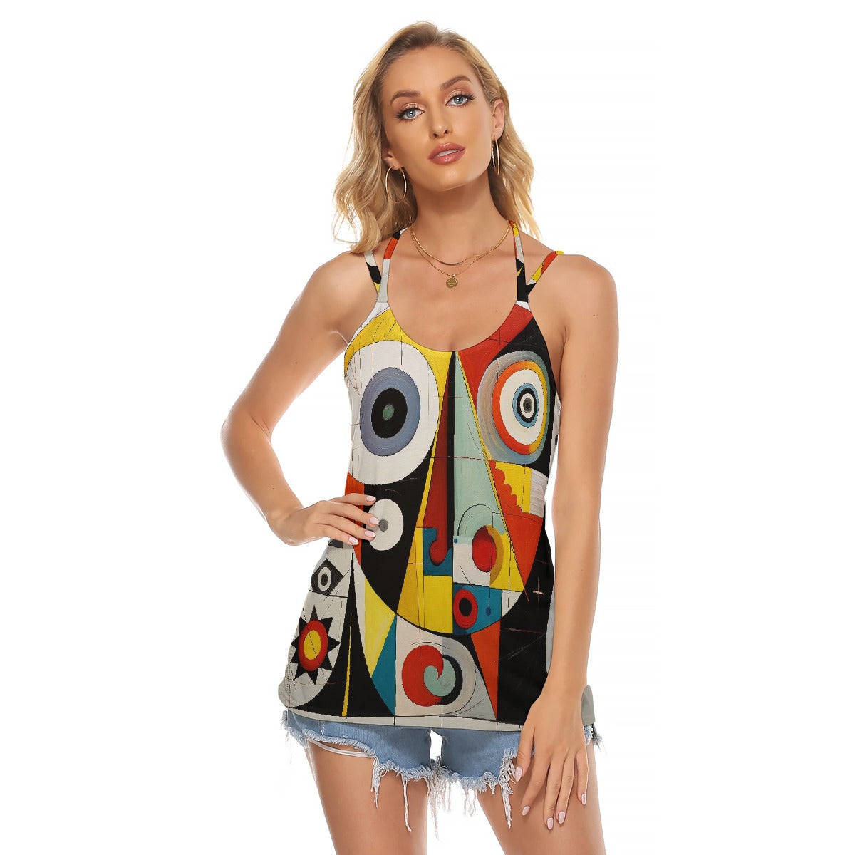 All-Over Print Women's Halter Top With Backless