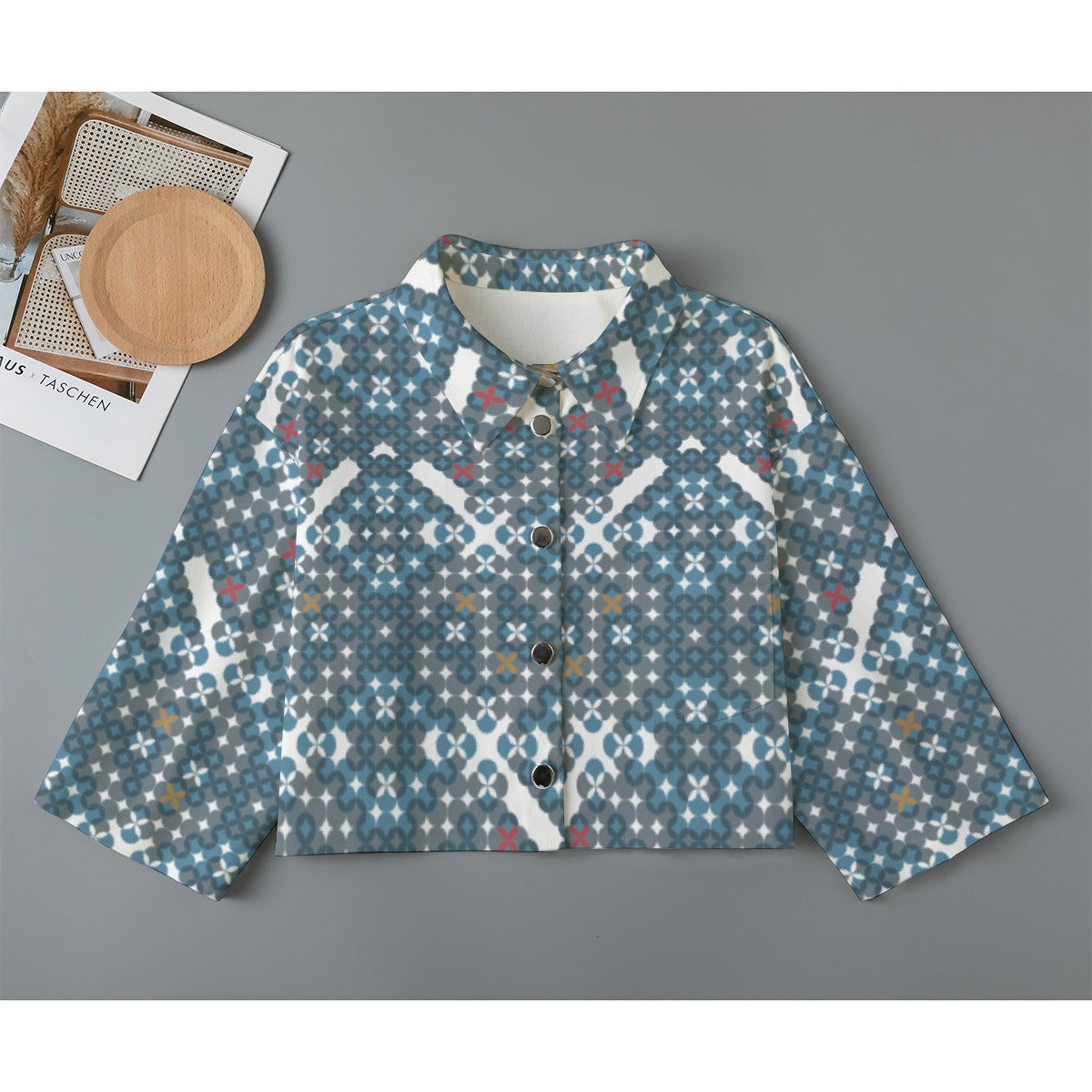 All-Over Print Women's Cropped Jacket | 245GSM Cotton