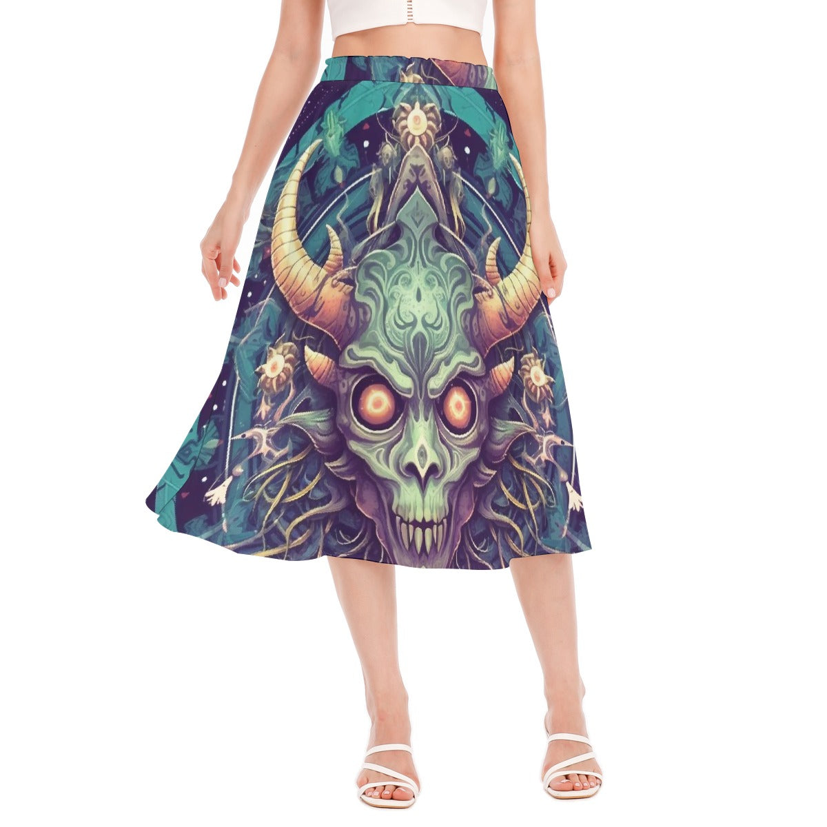 All-Over Print Women's Long Section Chiffon Skirt
