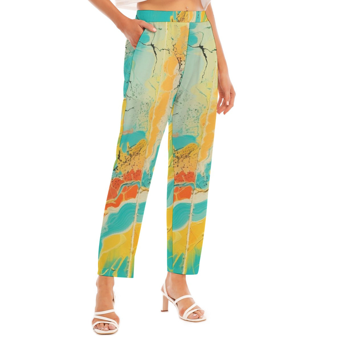 All-Over Print Women's Loose Straight-leg Pants