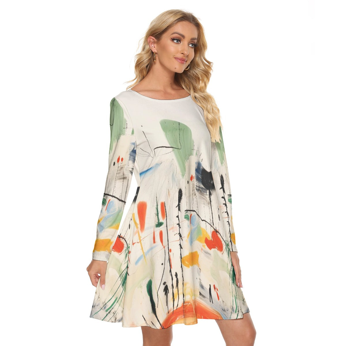 All-Over Print Women's Crew Neck Dress