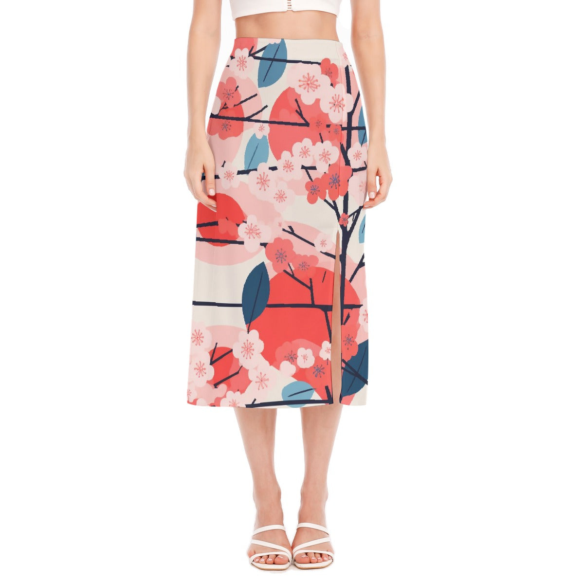 All-Over Print Women's High Slit Long Skirt
