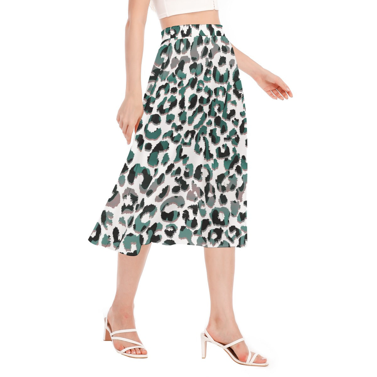 All-Over Print Women's Long Section Chiffon Skirt