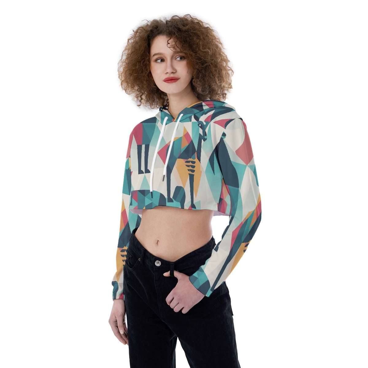 All-Over Print Women's Crop Top Hoodie
