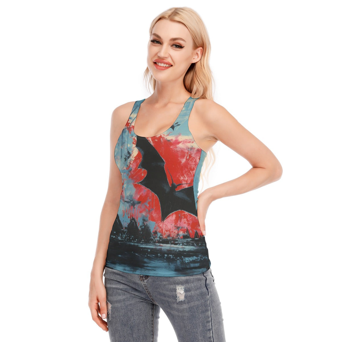 All-Over Print Women's Racer Vest | 190GSM Cotton