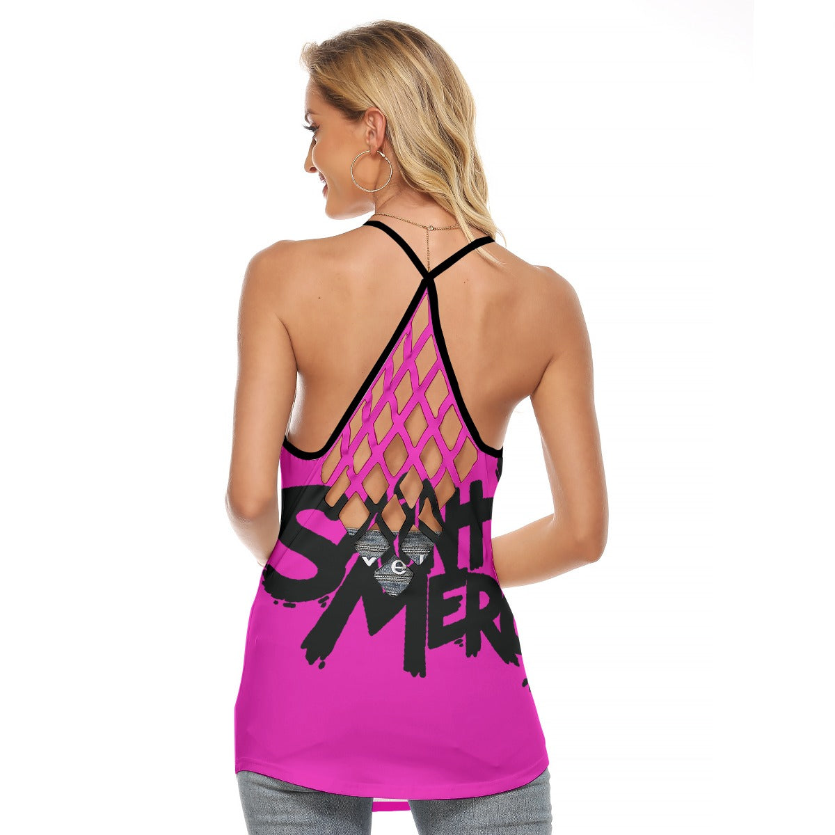All-Over Print Women's Criss-Cross Open Back Tank Top