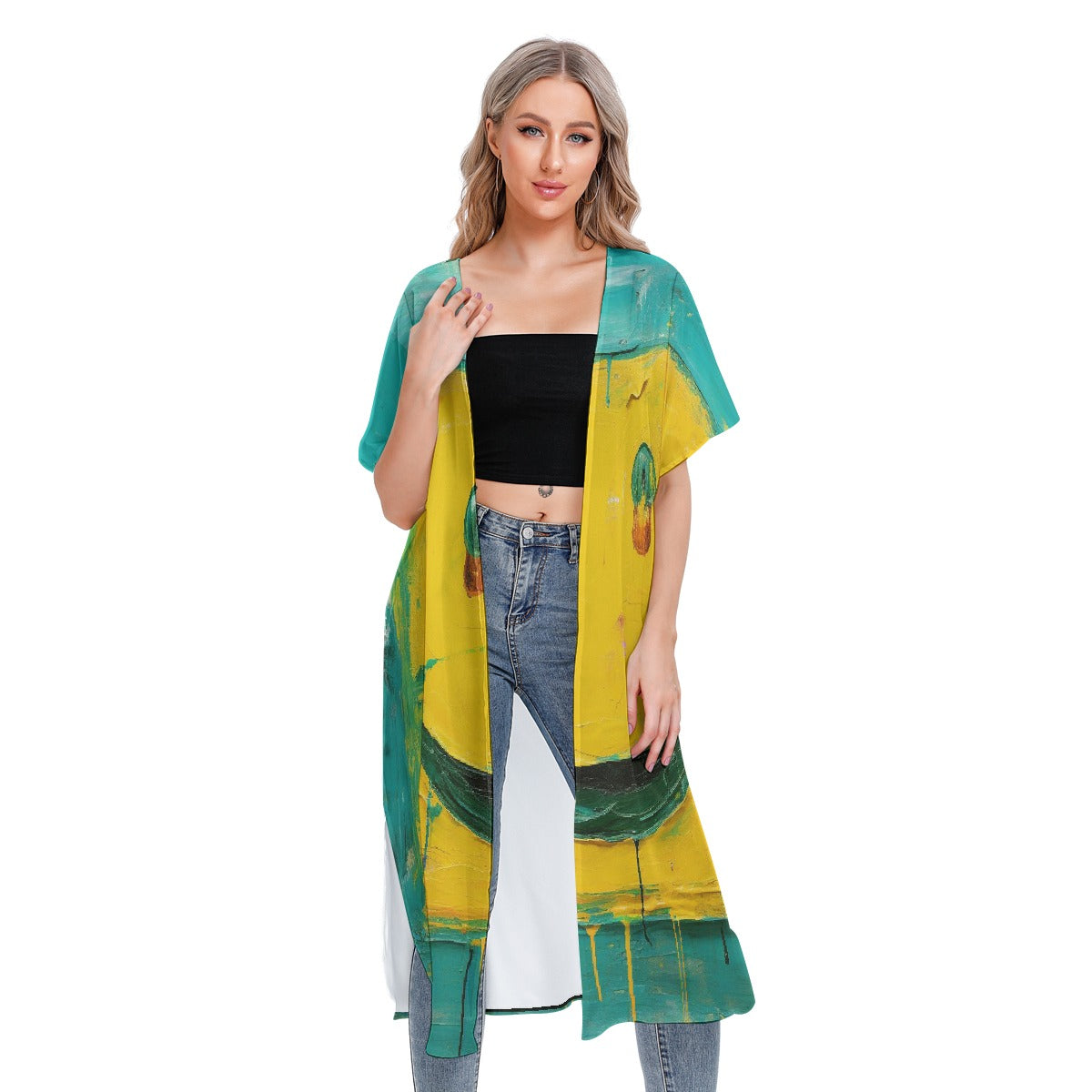 All-Over Print Women's Short Sleeve Cardigan