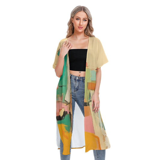 All-Over Print Women's Short Sleeve Cardigan