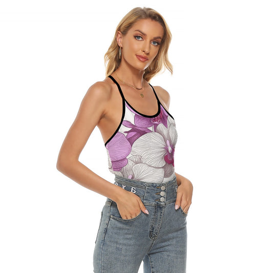 All-Over Print Women's Criss-Cross Open Back Tank Top